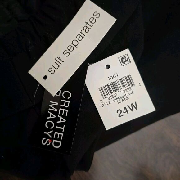 Bar III Ponte Knit Pants Women Plus Size 24W Black Stretch 46X27 Straight Leg - Picture 11 of 13